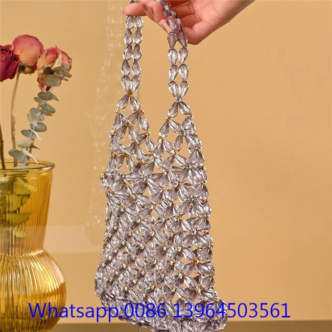 Dame gennemsigtig beaded taske