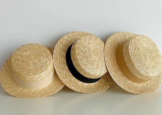 Naturlig hvede vævet kvinder sommerhat