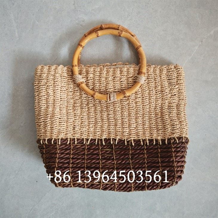 Bamboo Handles Women Beach Bags