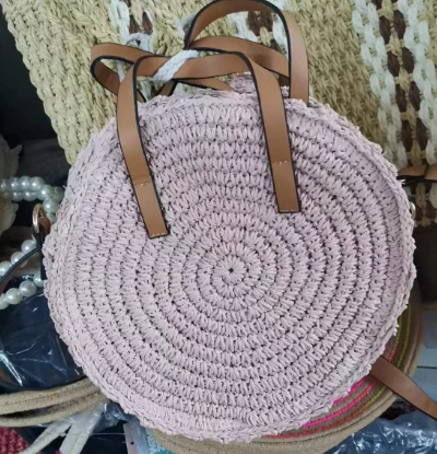 Pink rund lille pige skuldertaske