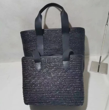 Black Wheat Woven Dame Taske Et sæt