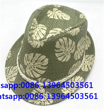 Palmebladstrykt Fedora åndbar hat