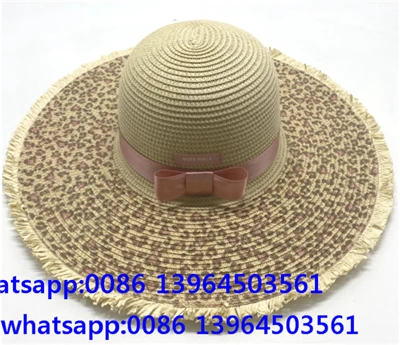 Kvinder Big Rim Summber Beach Hat Med Leopard Plet