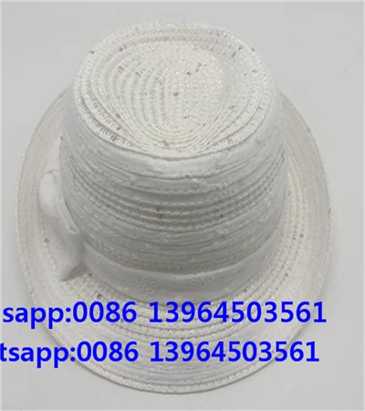 Hvid Straw Fedora Hat Blød gennembrudt sommerhat