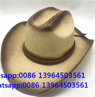 Unisex strå cowboyhat i jazzstil