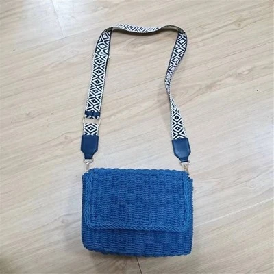 Blå Crossbody stråpose med tape