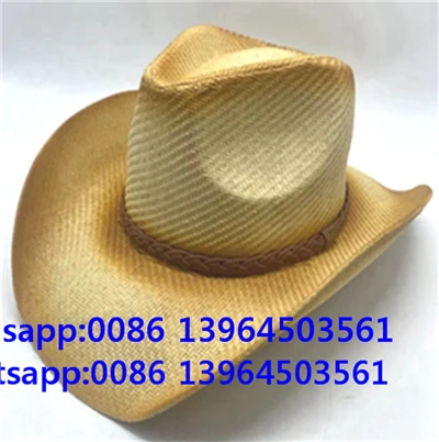Strå solhat til mænd Cowboy papirhat